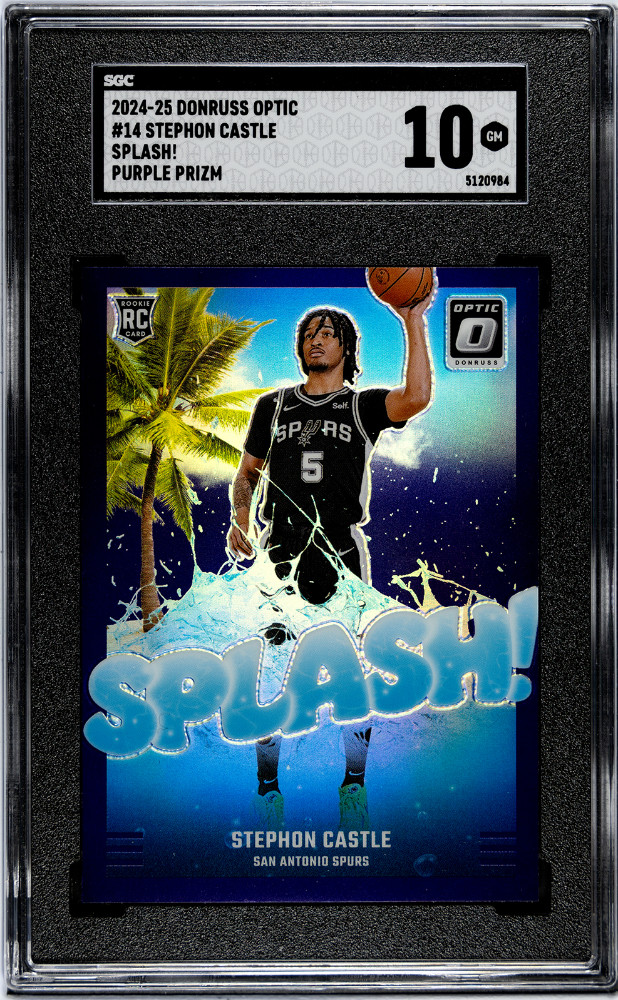 2024-25 DONRUSS OPTIC STEPHON CASTLE SPLASH! PURPLE PRIZM SGC 10 GM