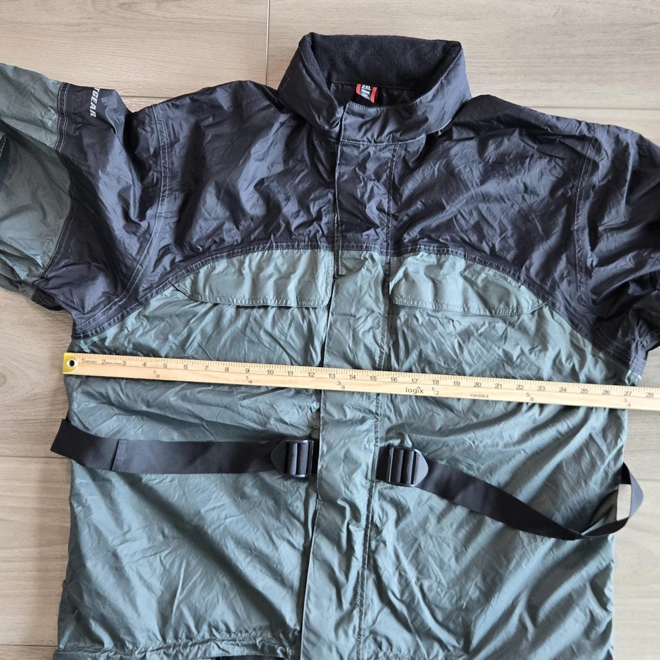 Jaqueta de chuva masculina Firstgear motocicleta 2XL preta verde com capuz capa reflexiva - Imagem 3 de 4