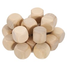 20pcs Blank Wooden Dice 25mm 1 Inch Unfinished Wooden Cube Rounded Corners
