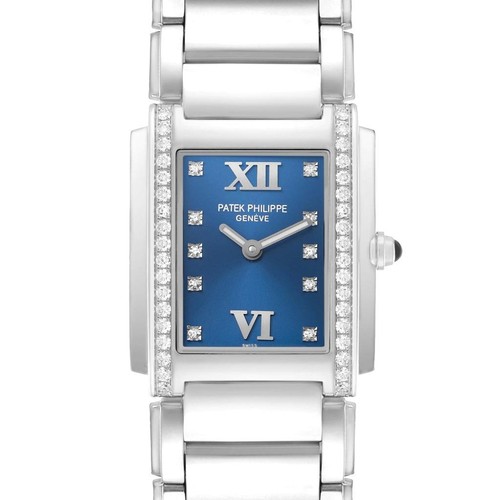 Patek Philippe Twenty-4 Steel Blue Dial Diamond Ladies Watch 4910 4910A