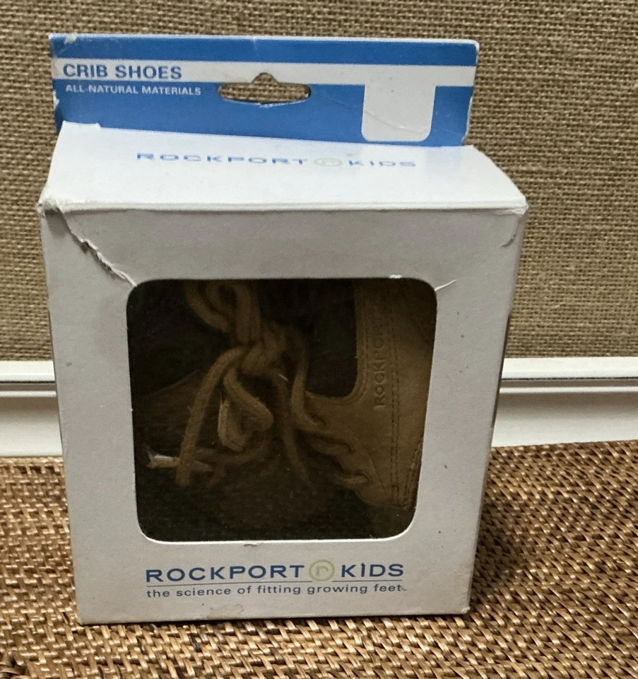 Botas Rockport Kids berço sapatos nobuck trigo bronzeado tamanho 2M - Imagem 4 de 4