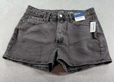 Old Navy Jean Shorts Black Size 12 OG Straight Stretch High Rise 32x3 Denim