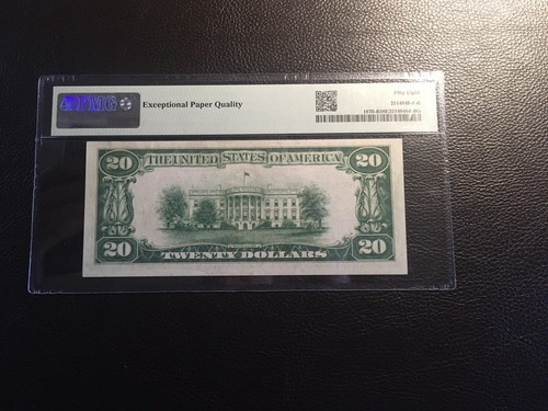 20.00 1929 FRBNote New York PMG 58 Choice About Uncirculated EPQ - Picture 2 of 2