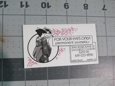 vtg Tattoo business card - For Your Eyes Only San Diego CA D