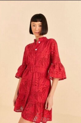 chinese dress ladies Farm Rio dress 337217 with butterfly detail and cut-out red main image 0