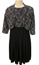 Jessica Howard Black White Mother The Bride Groom Formal Dress Set Womens 10 10P