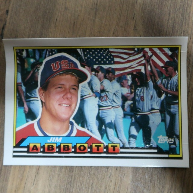 Rare Jim Abbott 1989 Topps Vintage Rookie Baseball Card With Comic 