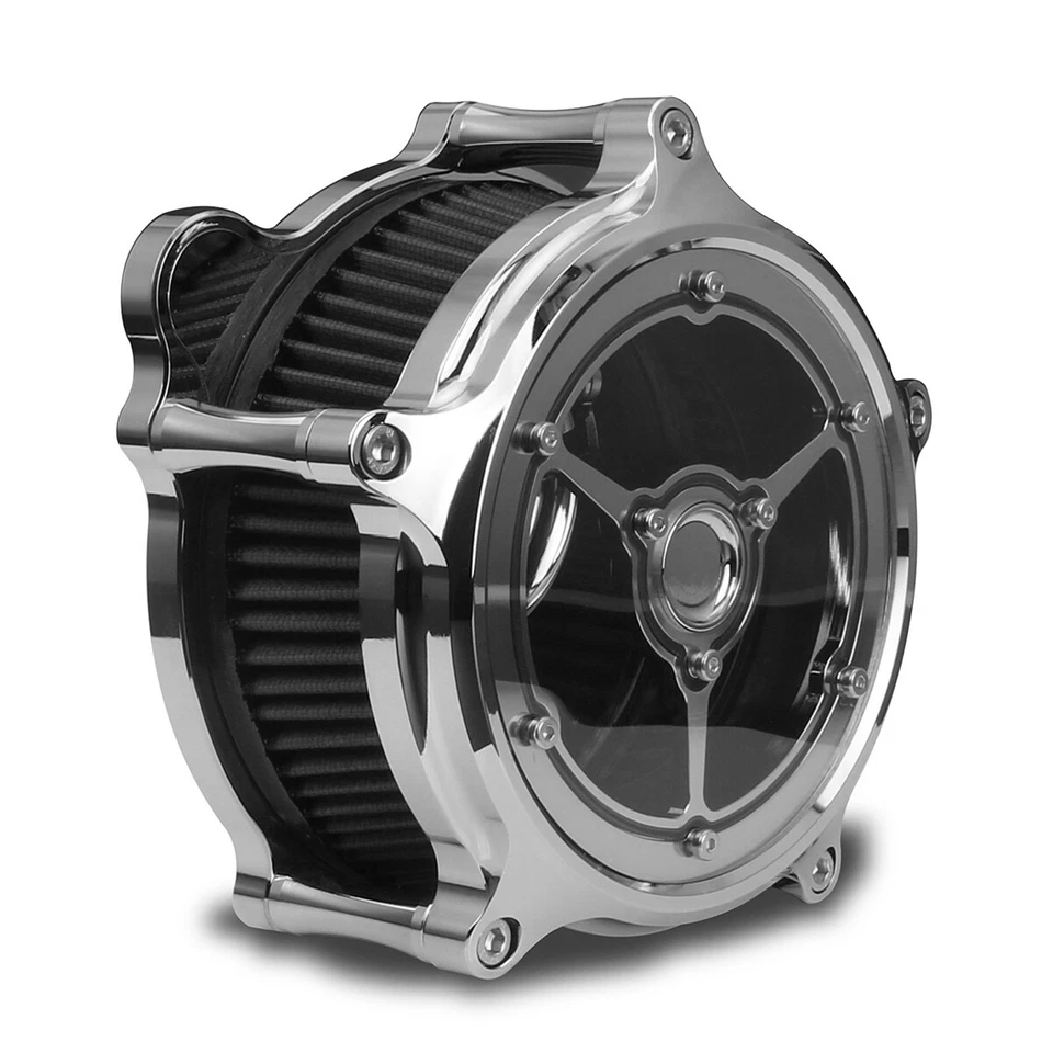 Filtro de admisión filtro de aire cromado para Harley Touring Street Glide 08-16 Foto 2 de 4