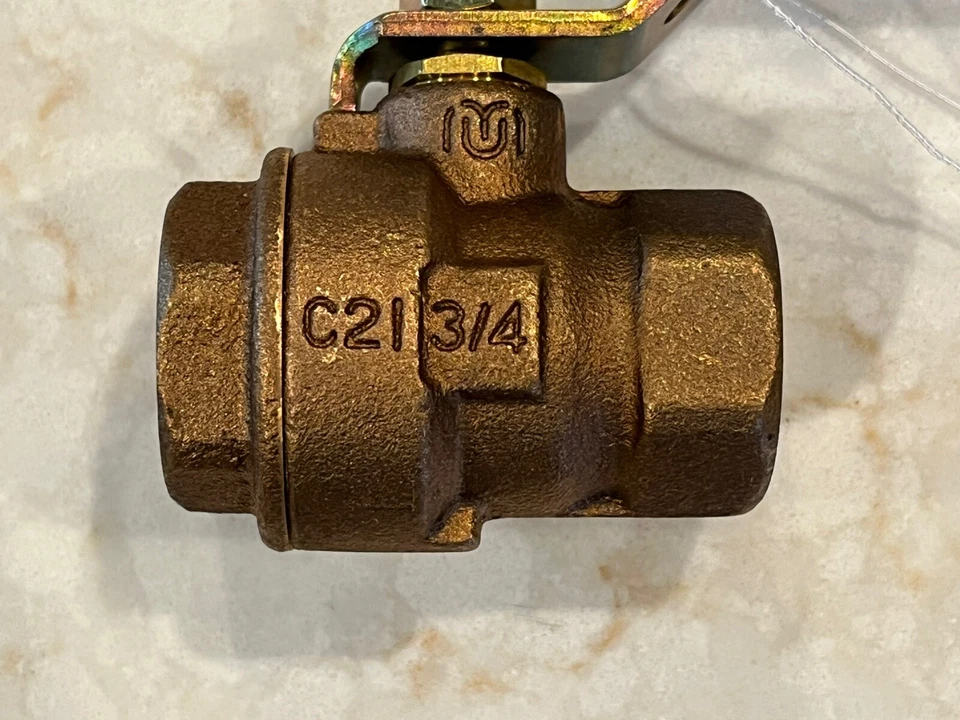 3/4" FNPT Lead-Free Bronze Full-Port Ball Valve, 600 WOG, 150 WSP, MADE IN USA - Image 2 of 4