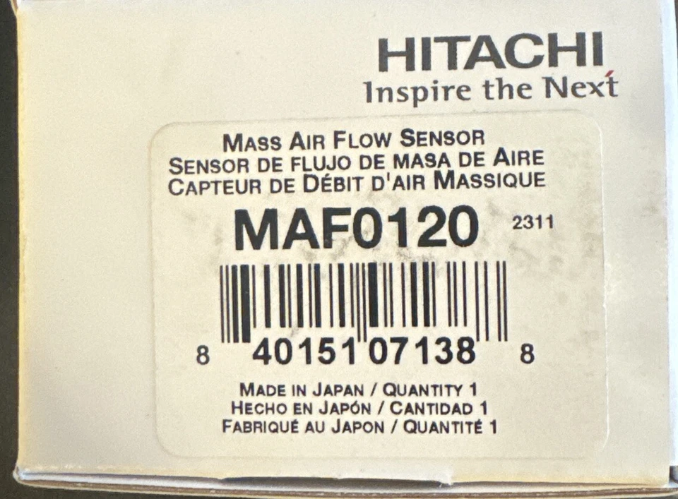 SENSOR DE FLUJO DE AIRE MÁSICO BUICK CADILLAC CHEVROLET GMC HITACHI JAPÓN MAF0120 OEM NUEVO Foto 4 de 4