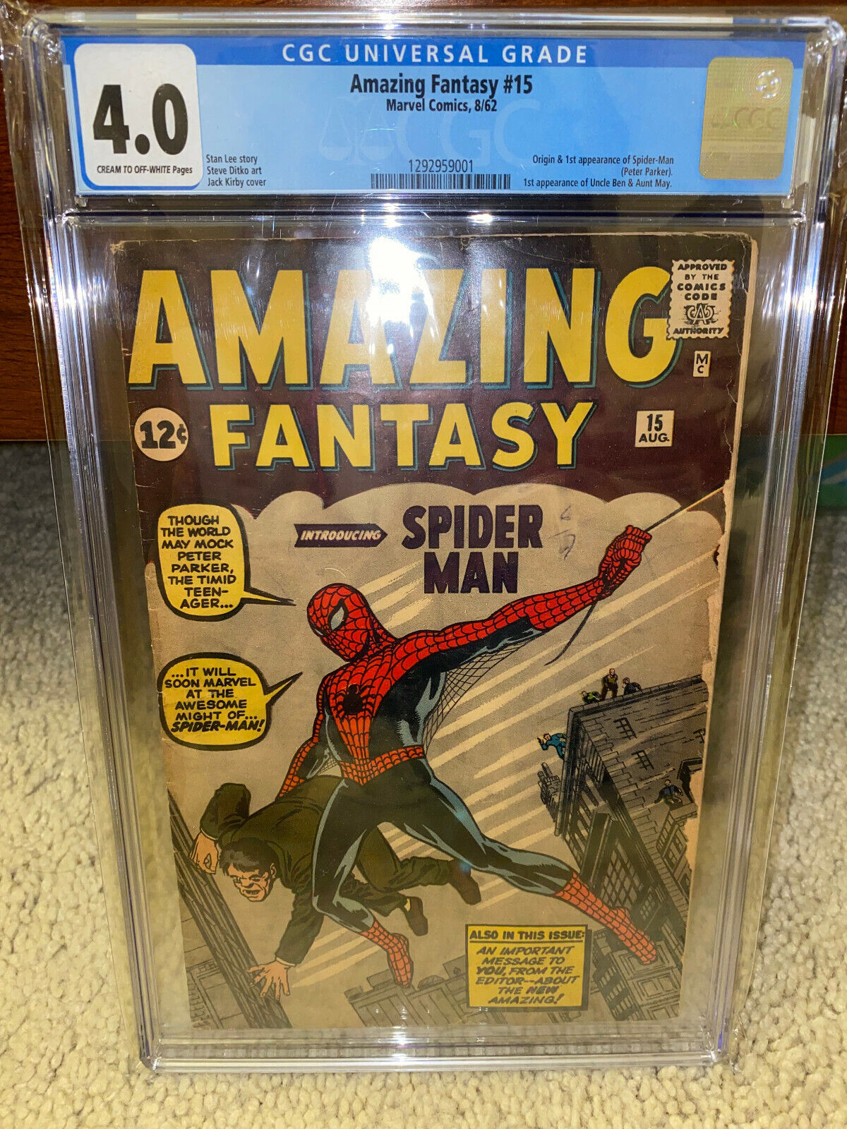 One-of-a-Kind Amazing Fantasy #15 Comic Panel Card Certified by CGC Trading  Cards