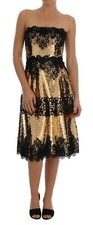 DOLCE & GABBANA Strapless Dress Sequin Embellished Lace IT40/ US6 / S RRP $15400