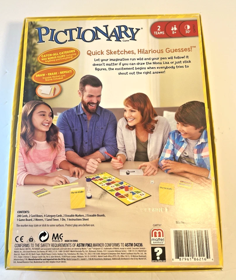 Mattel Pictionary Board Game Family Drawing Game for Kids and Adults – Complete - Image 3 of 4