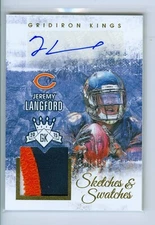 2015 Gridiron Kings Sketches & Swatches Prime Jeremy Langford Auto #SK-JL 33/49