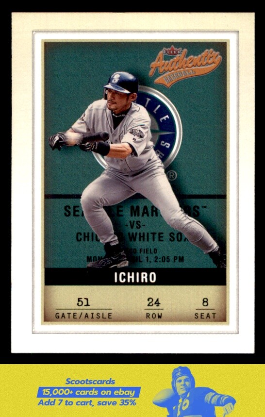2002 Fleer Authentix Ichiro #24 Seattle Mariners