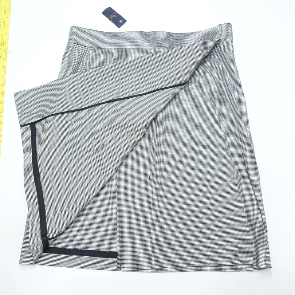 Falda envolvente Brooks Brother 346 para mujer 16 negra blanca pata de gallo clásica Foto 2 de 4