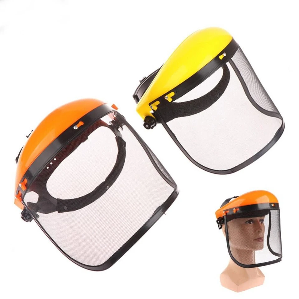 1pc Garden Grass Trimmer Safety Helmet Hat With Full Face Mesh Protective Mask - Image 2 of 4