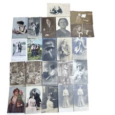 22 Postkarten AK Personen Autogramm Karten Liebesgrüße Echtfotos Gelaufen