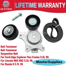 FOR Ford Edge Explorer Flex Fusion Taurus 3.5 V6 NEW Belt Tensioner Pulley Belt