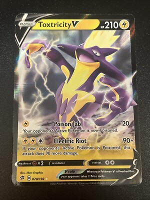 Pokemon Karte TCG 070/192 Toxtricity V Rare Holo Rebel Clash Schwert & Schild (1)