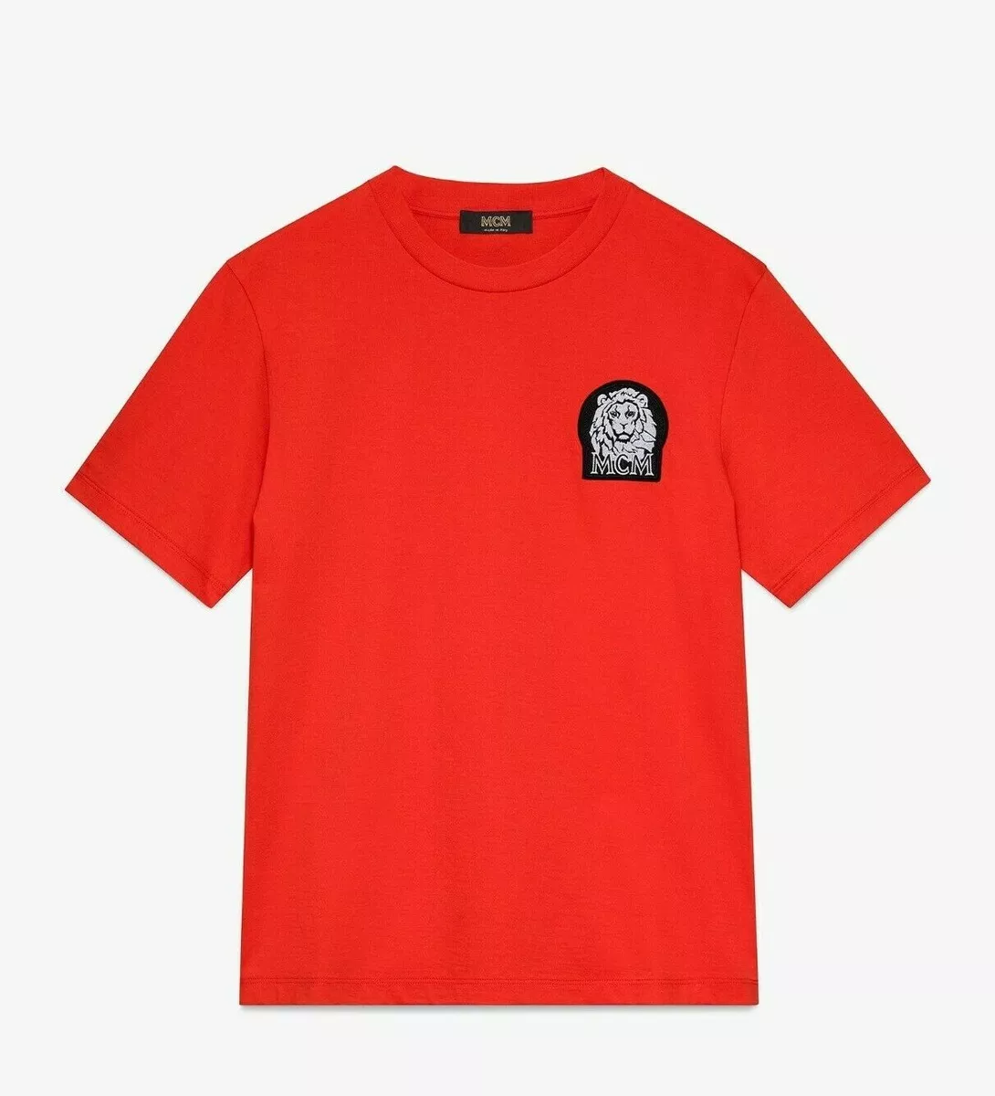 $225 MCM Men Munich Lion Logo Orange Cotton Short Sleeve T-Shirt
