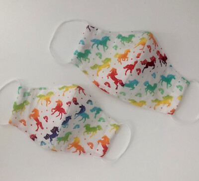 Unicorn 2pc Mommy & Me A Set Handmade Face Masks-Nose Wire/Filter Pocket