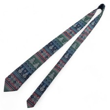 Noel Brand Winter Christmas Themed Print Necktie Multicolor 58.5" L - 3.25" W