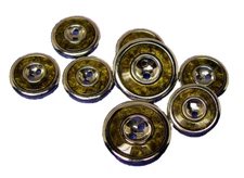 UNKNOWN BRAND REPLACEMENT BUTTONS 8 PC 2-HOLE MARBLE EFFECT INSERT SILVER METAL