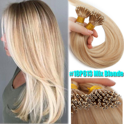 THICK 150g Nano Ring Beads Human Remy Hair Extensions Micro Tip Full Head Blonde