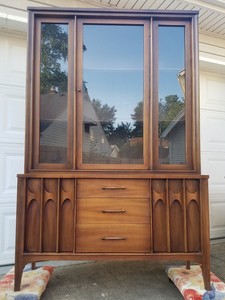 perspecta coffey kent mid century display modern hutch walnut 1960 cabinet china
