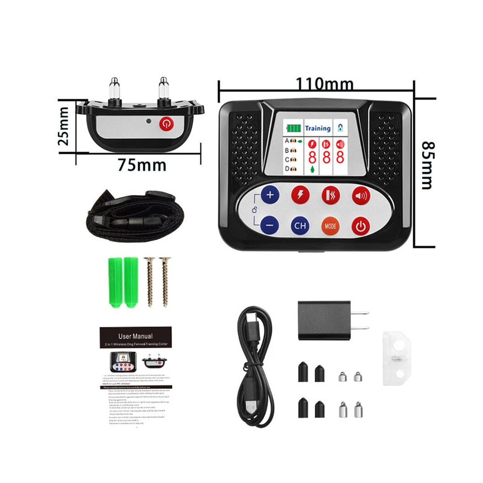 Waterproof Wireless Dog Fence Rechargeable Electric Collar for 1/2/3/4 Dogs Pet - Image 3 of 4