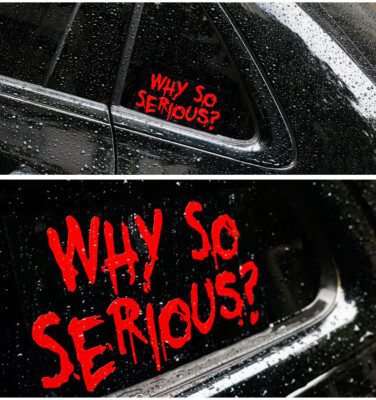 Why so Serious Auto Aufkleber Joker Fenster Vinyl Rot Karosserie Motorrad Tuning