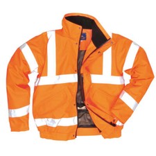 Image of Oxford Weave 300D Class 3 Breathable Hi Vis Bomber Jacket Orange 3XL