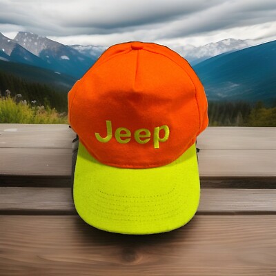 Jeep Wrangler Cherokee Neon Orange /Yellow Adjustable Hat Stillwater Motors  - Main Image