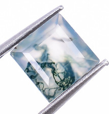 Natural Moss Agate Faceted Cut Square 5X5mm Loose Wholesale Gemstone 0.50Ct.