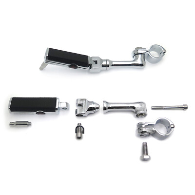 Chrome Gear Skull 4.5'' Footpeg Mount Kit Defiance For 1.25'' Engine Guard Crash B