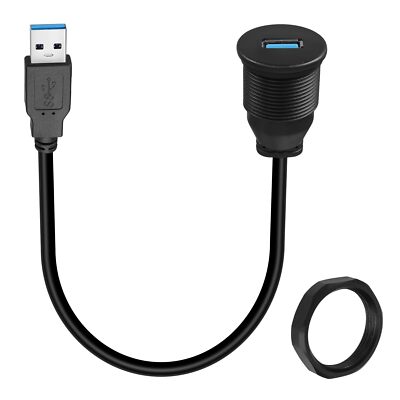 Usb3.0 Threaded Fixed Mount Short Cable Adapter Usb 3.0 Male To Female Embedded 