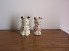 Vintage 40's Leeds China Disney Mickey & Minnie Mouse Salt & Pepper Shakers