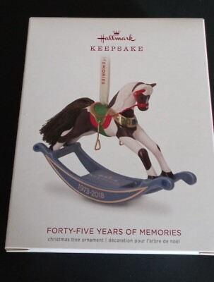 2018 Forty-Five Years of Memories Rocking Horse Hallmark Ornament NIB