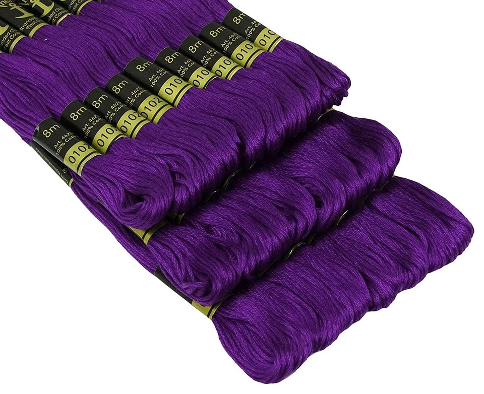 Anchor Threads Cross Stitch Hand Embroidery Floss Stranded Cotton Thread Purple - Image 3 of 4