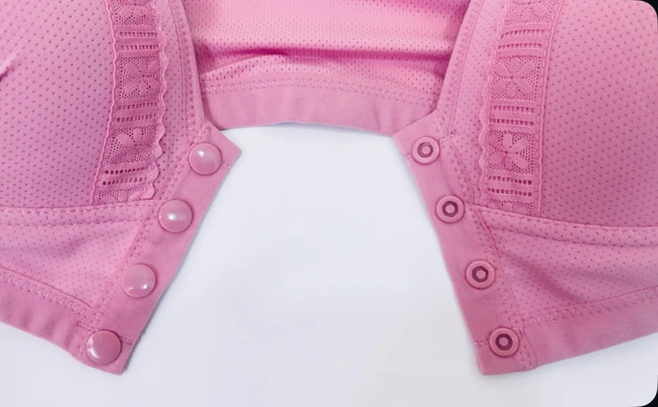 Lot 3pc Daisy Bras for Older Senior Women Comfy Bra Front Close Button Quick Dry - Image 4 of 4