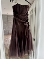 Monsoon Chocolate Brown Cocktail Party Prom Evening Dress Size 10