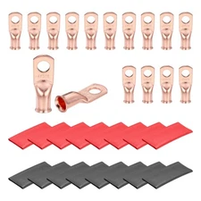 16 Pcs Battery Cable Ends 4 AWG 5/16" with Heat Shrink Tubing