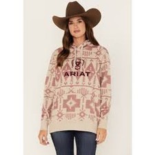 Ariat Taupe  Cranberry Boot Barn Exclusive Southwestern Logo Hoodie Women's XL