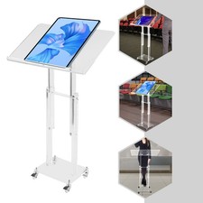 Clear Acrylic Laptop Desk Adjustable Height Computer Table Office Workstation