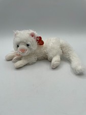 New Imperfect Tag Ty Beanie Baby BIANCA White Kitty Cat Blue Eyes Pink Bow 2004