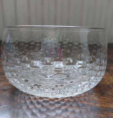 Vintage Whitefriars klare runde geschliffene Kristallglasschale 12,5 cm Durchmesser