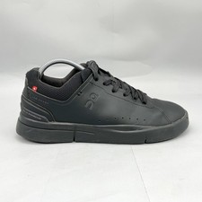 On Running The Roger Advantage Mens 8 Black Leather Tennis Sneakers Shoes Casual