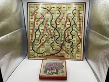 Vintage 1930s The Oriental Pastime Of Snakes & Ladders Box & Board