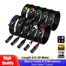 Microphone Speaker Lead Mic Cable / XLR Patch Lead Balanced Male to Female Plugs